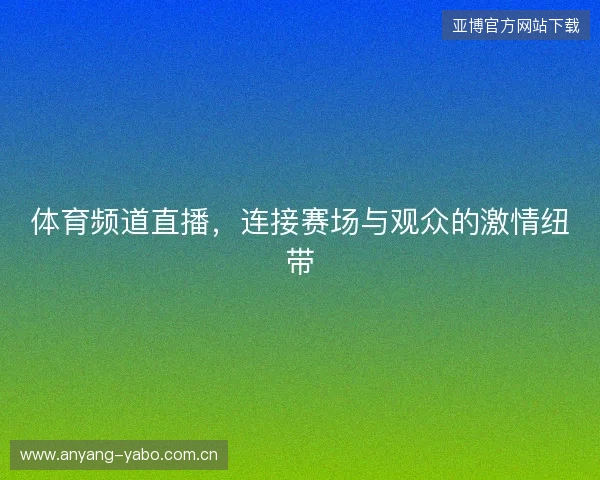 体育频道直播，连接赛场与观众的激情纽带